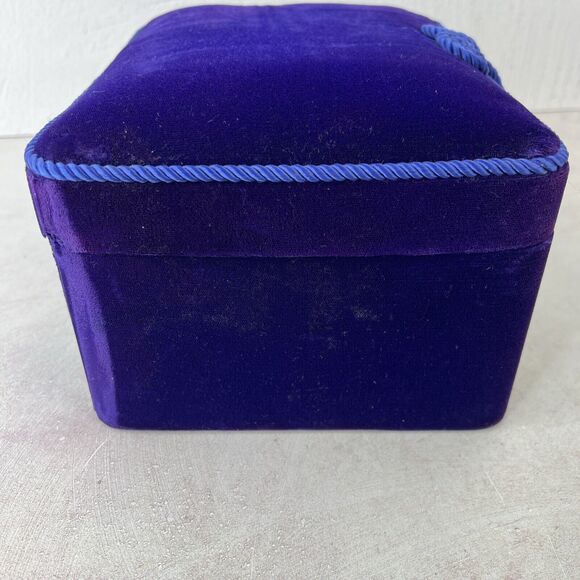Goldsmith Vintage Velvet Holder Cobalt Blue 90s Maximalist Bold Decor - Picture 5 of 14